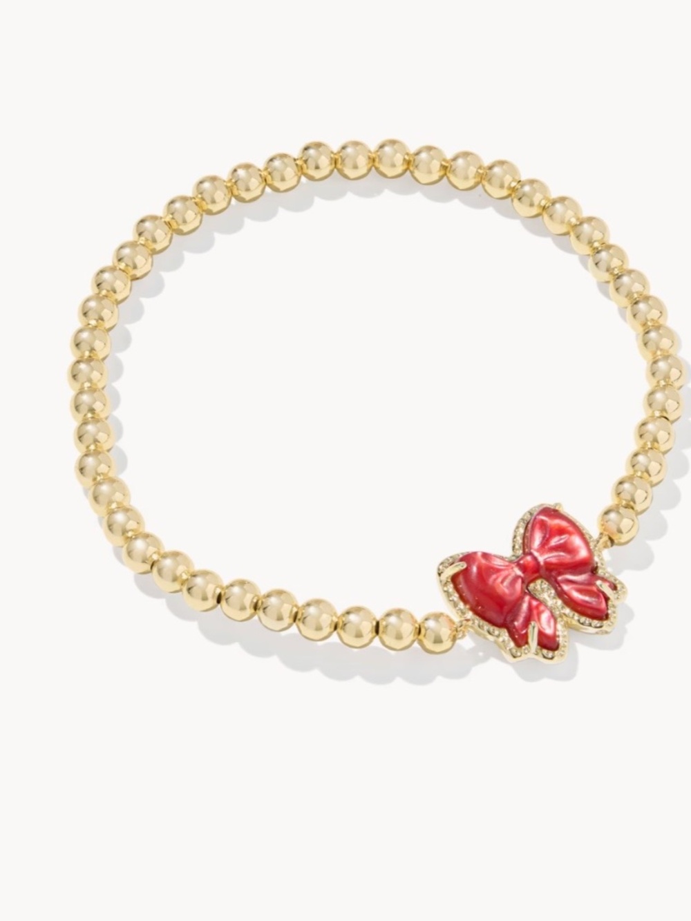 Kendra Scott Haley Bow Gold Stretch Bracelet in Scarlet Mother-of-Pearl